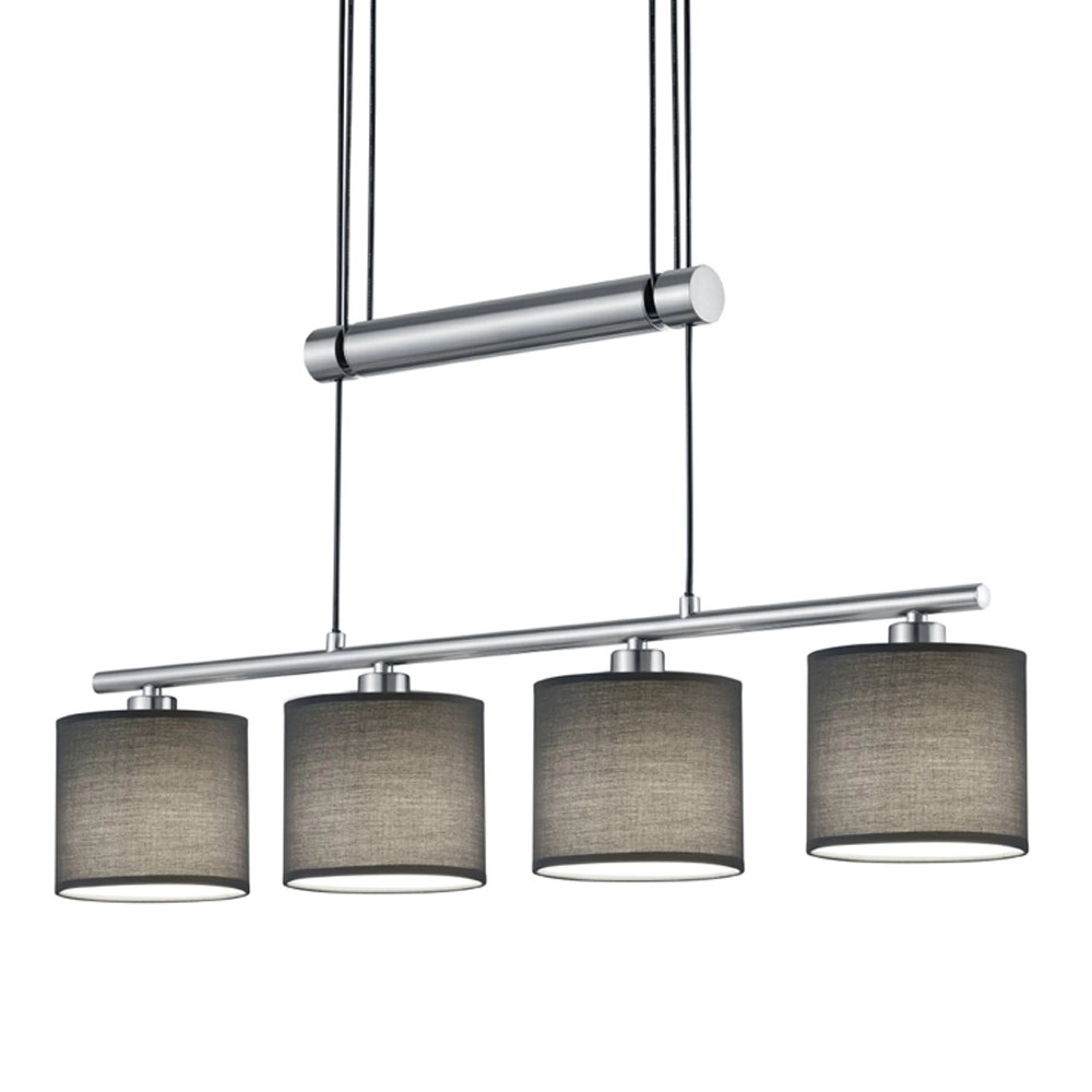Pendelleuchte Garda 4-Licht-Nickelmatte mit Anthrazit Trio 4017807336955