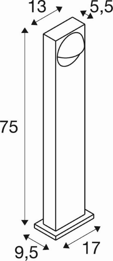 LED-Wegbeleuchtung Lid I 75 cm – zwei Seiten hell SLV 4024163288088