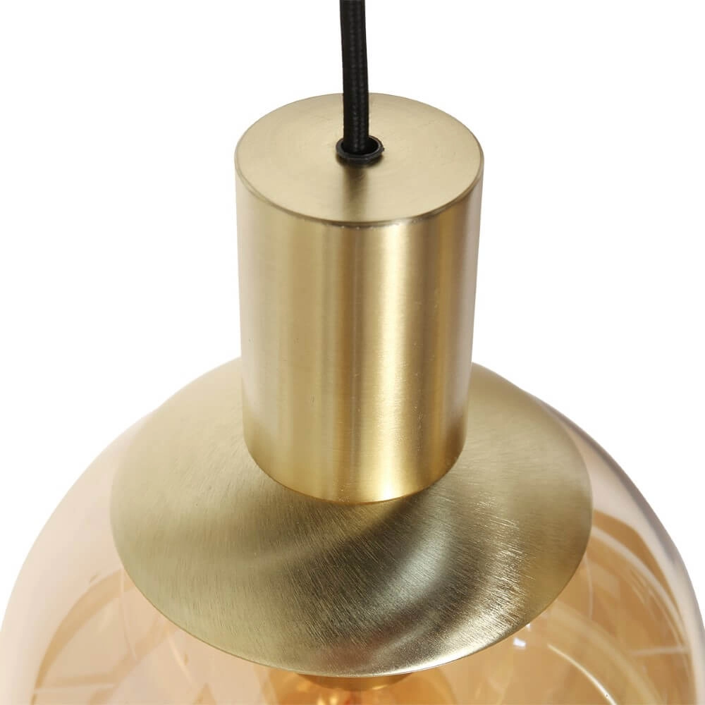 Vide-Hängelampe Bollique Gold mit bernsteinfarbenem Glas Steinhauer 8712746173000