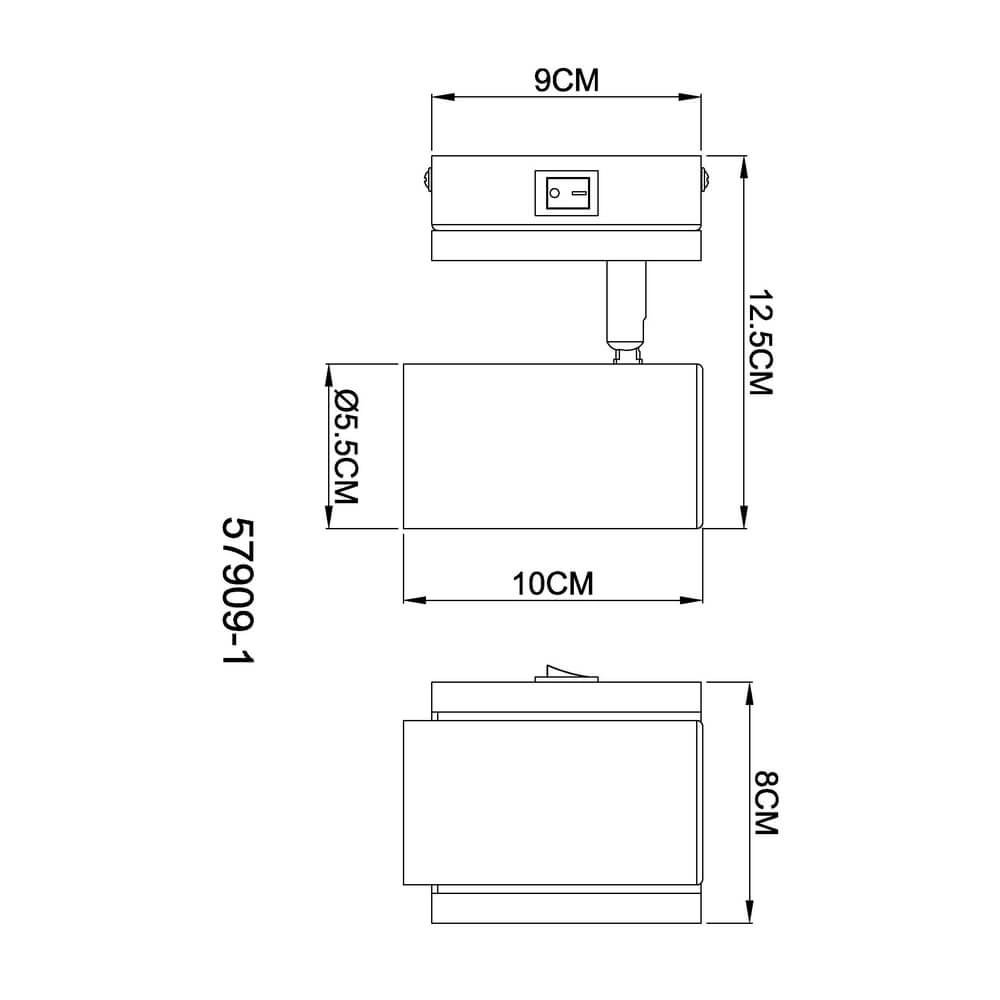 Deckenlampe Kayden Single schwarz mit Holz Globo 9007371525447