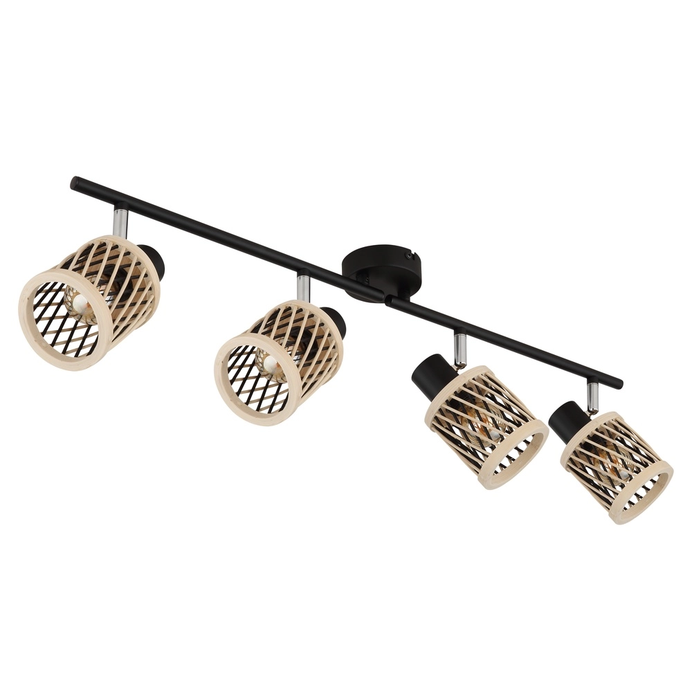 Wandlampe Mali 4-helliges Schwarz mit Kappen Globo 9007371522729
