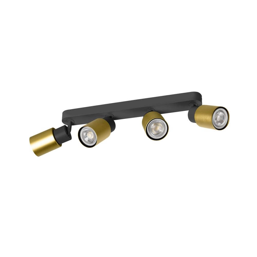 Spott Puri 2.0 Tube Schwarz-Gold 4-Lichter SLV 4024163293815