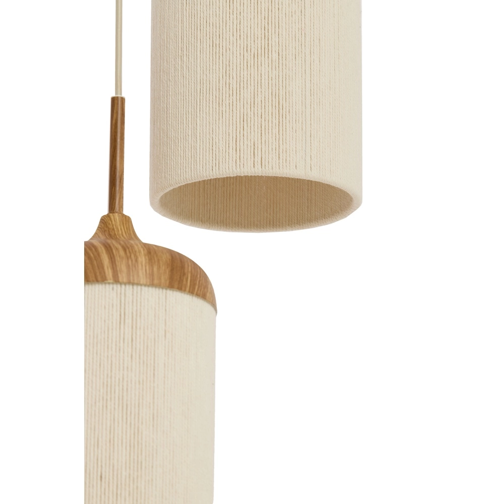 3-Licht Pendellampe Danialo hellbraun mit Seil Light & Living 8717807816728