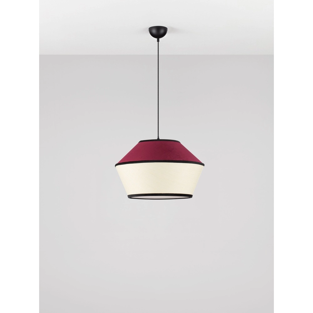 Pendellampe Veliss Weiß mit burgunderrotem Lyora 5212017493835