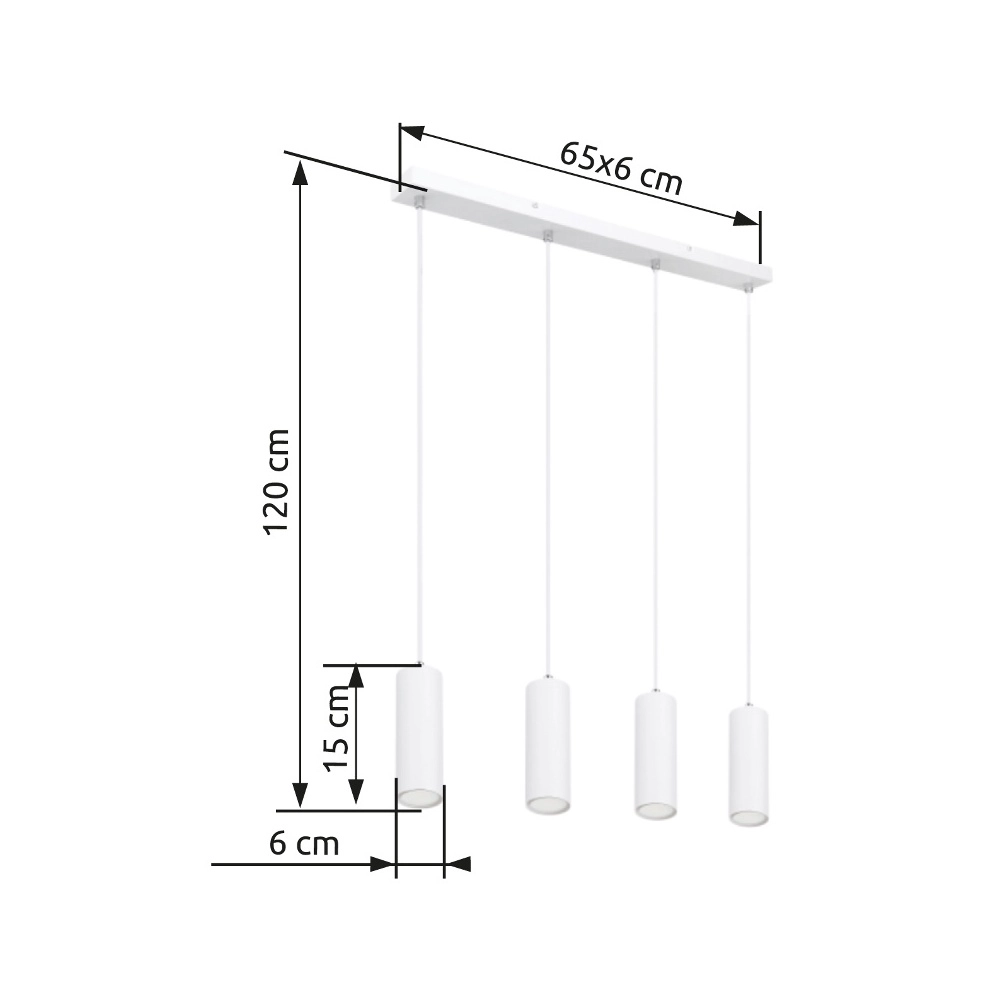Pendellampe Robby 4-Licht weiß Globo 9007371436545