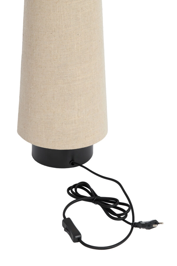 Cremefarbene Tischleuchte Howie mit schwarz Ø 19cm Light & Living 8717807759407