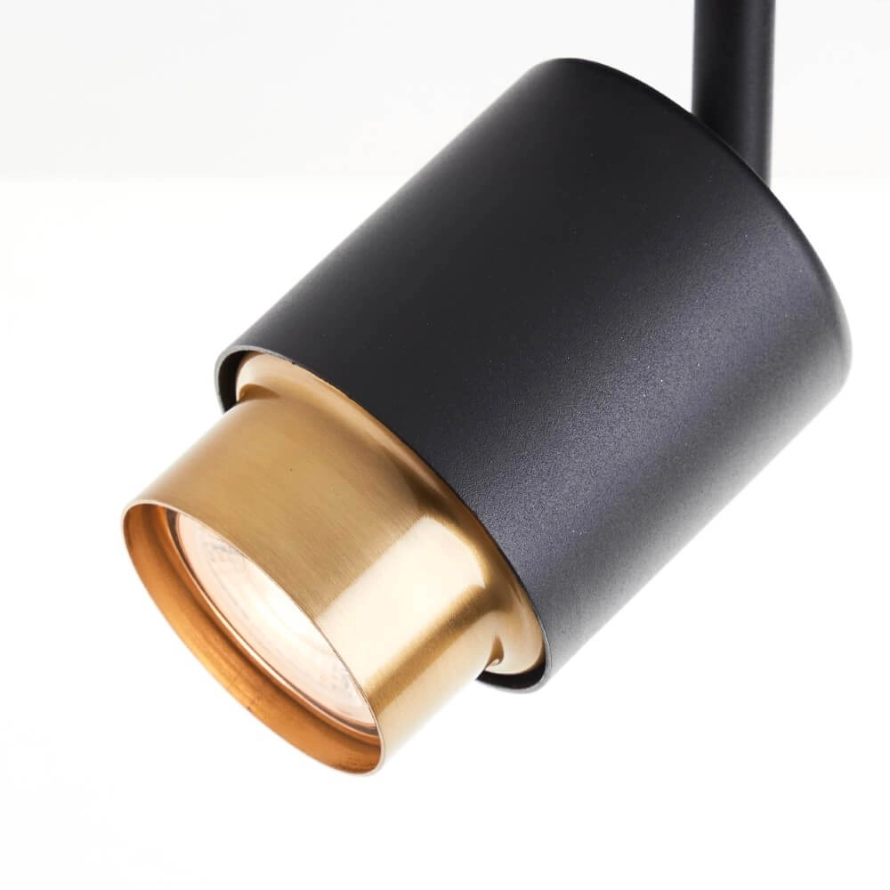 2-flammiger Aufbaustrahler Covelo schwarz mit gold Brilliant 4004353441356