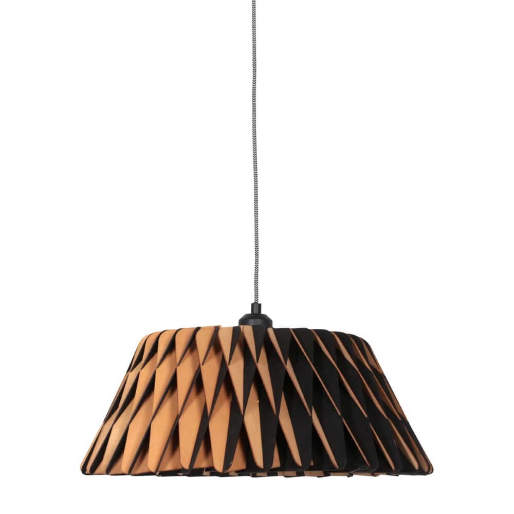 Schwarze Hängelampe aus Holz Maze Ø 46cm Steinhauer 8712746166293