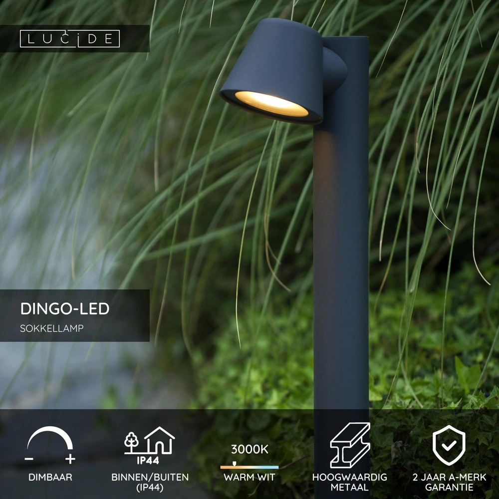 Gartenlampe Dingo-Led IP44-Anthrazit Lucide 5411212144102