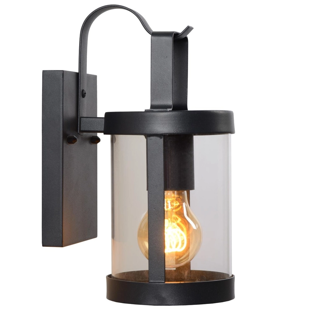 Schwarze Wandlampe Lindelo IP23 Lucide 5411212290366