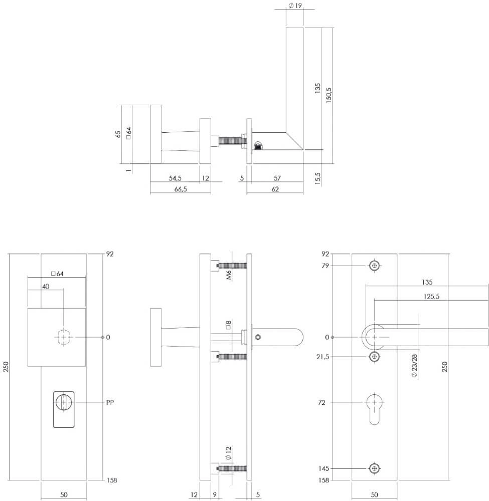 Haustürbeschläge Vurano Kernzugsicherung PC 72mm gerade Edelstahl Intersteel 8714186428191
