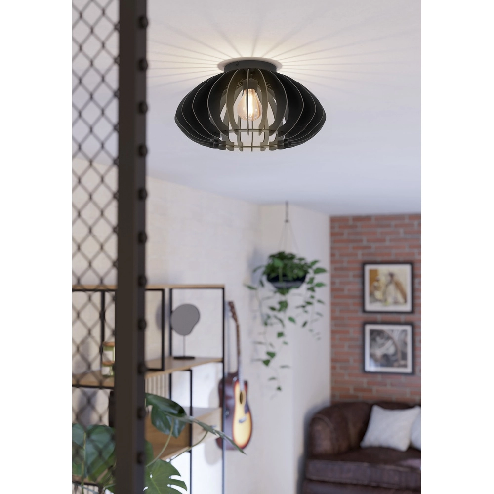 Holzdeckenlampe Cossano 3 schwarz - Ø 45 cm Eglo 9008606291380