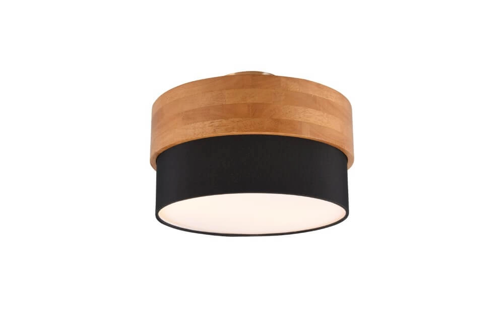 Ø 30cm Deckenleuchte Seasons Holz mit Schwarz Trio 4017807526165