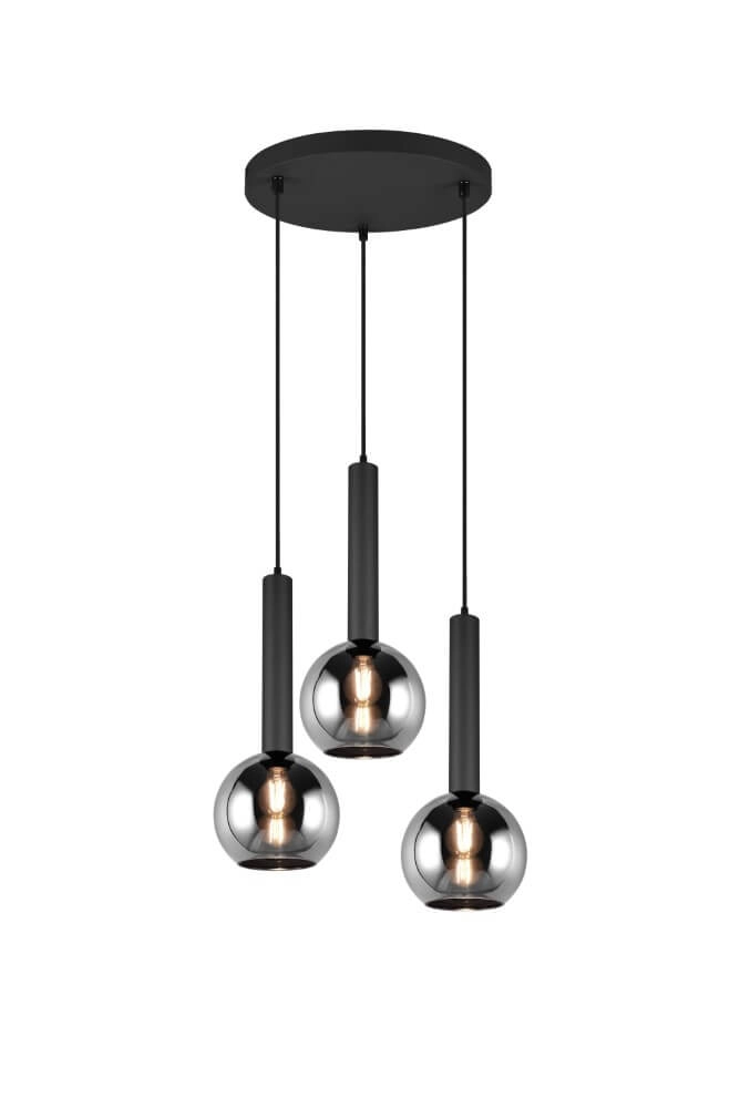 Hängelampe mit 3 Leuchten Clayton Schwarz