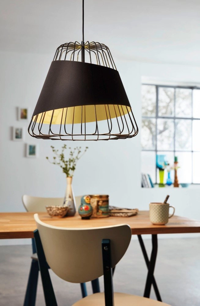 Pendelleuchte Austell 43 cm schwarz mit gold Eglo 9002759495091