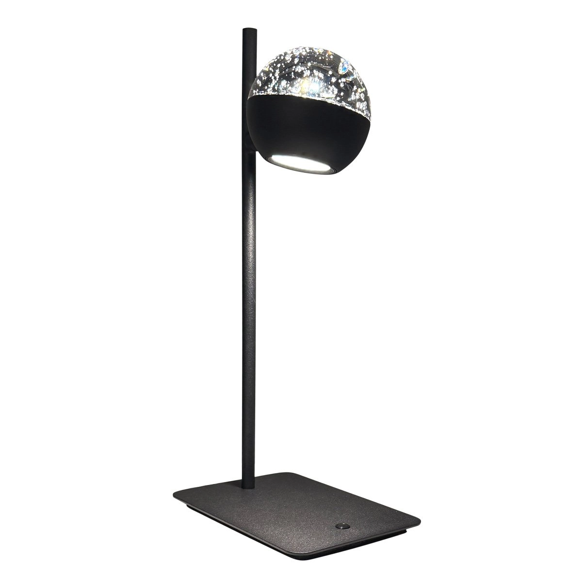 LED-Schreibtischlampe Belluno Schwarz mit Glas – dimmbar