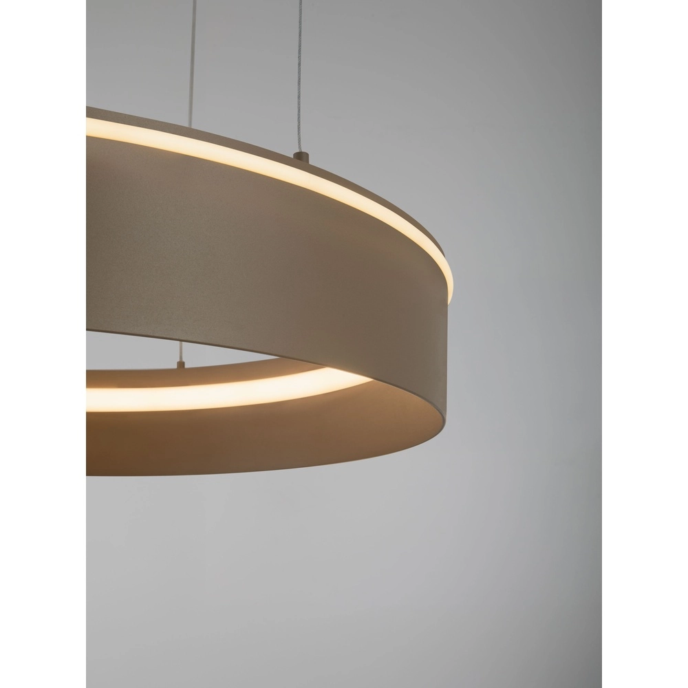 Moderne Pendellampe Olivia sandbraun Ø 60 cm Lyora 5212017494184