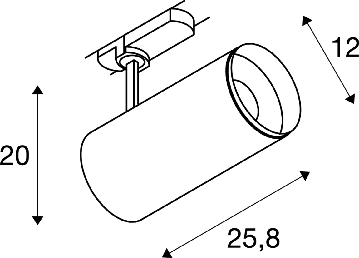 Railspot 3-Phasen Numinos XL schwarz 2700K - 24gr SLV 4024163260718