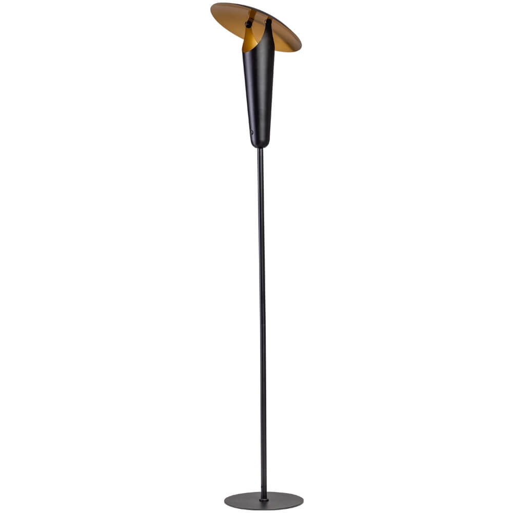 Moderne Stehlampe The Britt schwarz mit gold