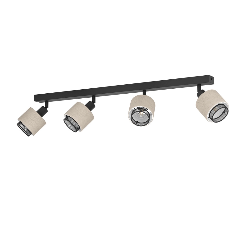Japandi Deckenlampe Rosley 4L – schwarz mit Creme