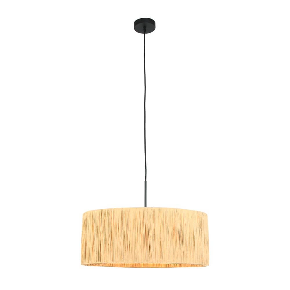 Pendelleuchte Sparkled Light schwarz mit Strohschirm Ø 50cm Steinhauer 8712746172539
