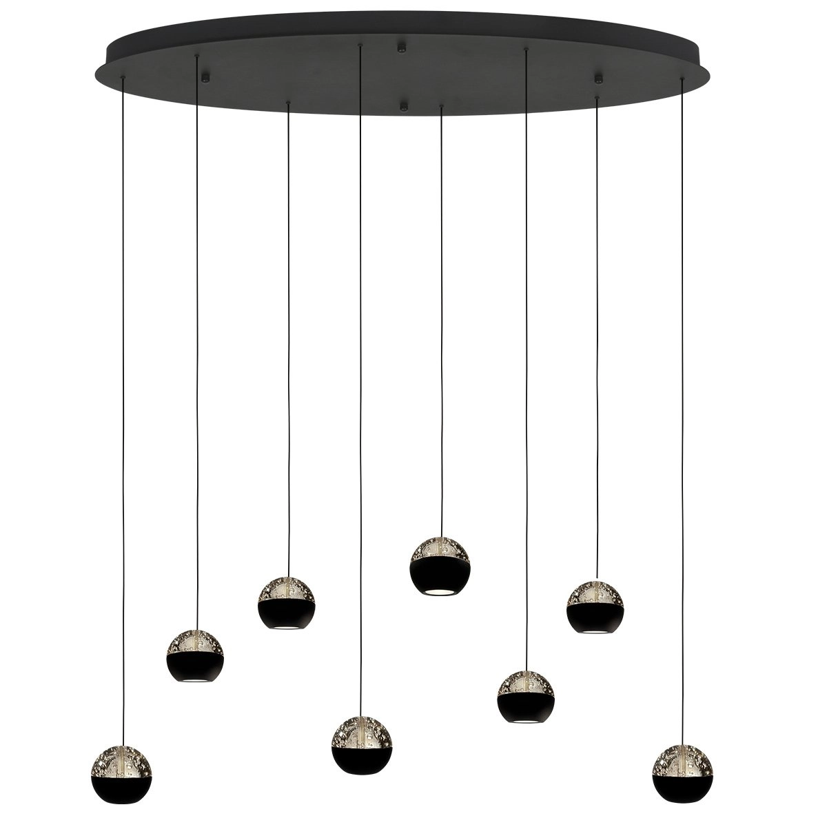 Ovale Pendellampe Belluno 8-Licht-LED – Schwarz Steinhauer 8712746184006