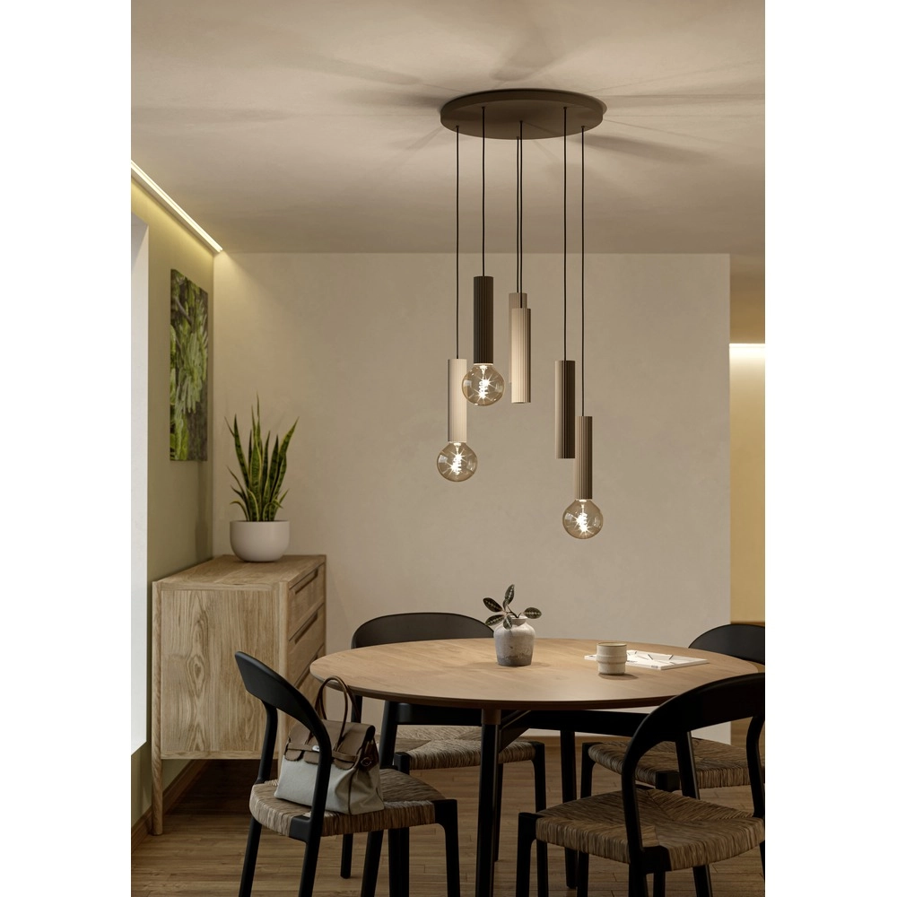 Design-Pendellampe Fariolo sandbraun 6-hell Ø 48 cm Eglo 9008606391653