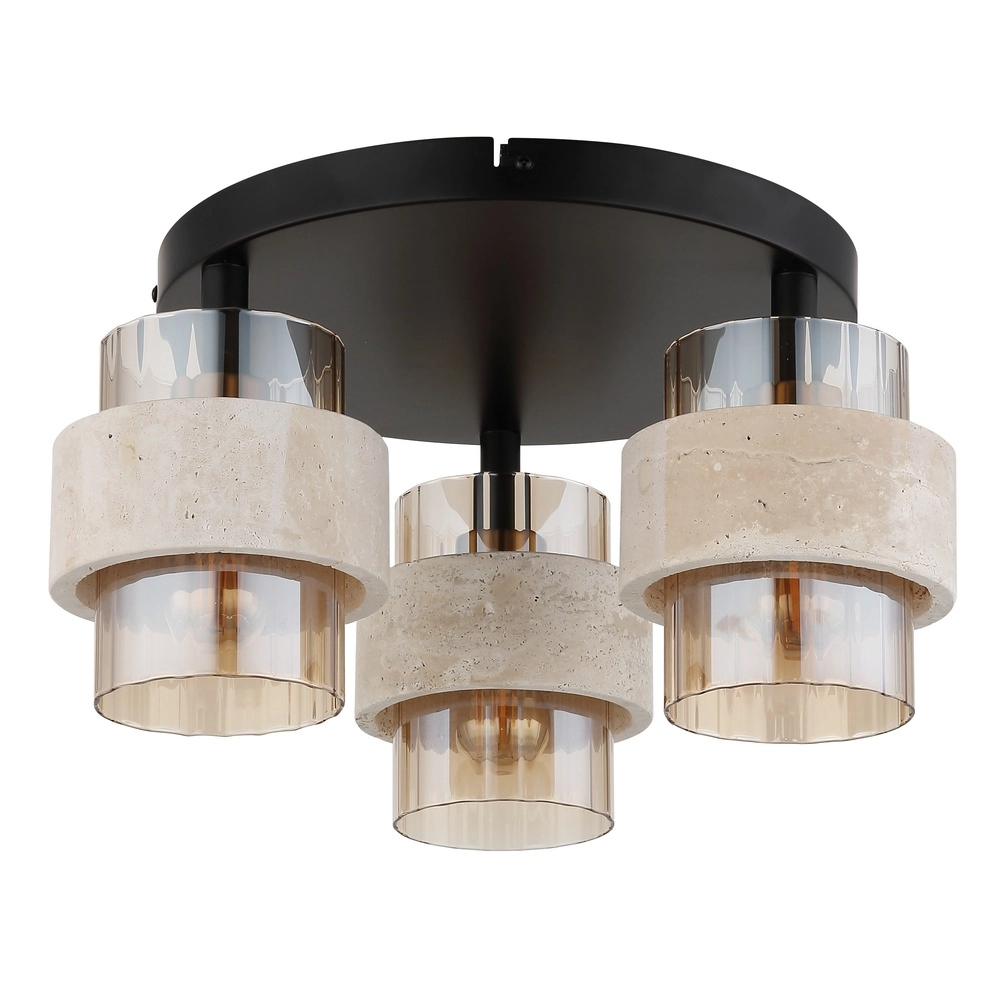 Deckenlampe Daren Schwarz mit Marmor Globo 9007371586660