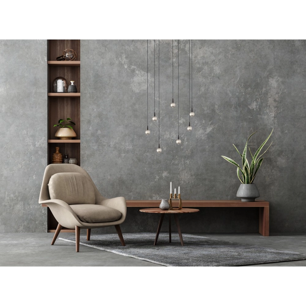 7-Licht Pendellampe Talana schwarz mit Nickel Ø 50cm DTW Masterlight 8718121352305