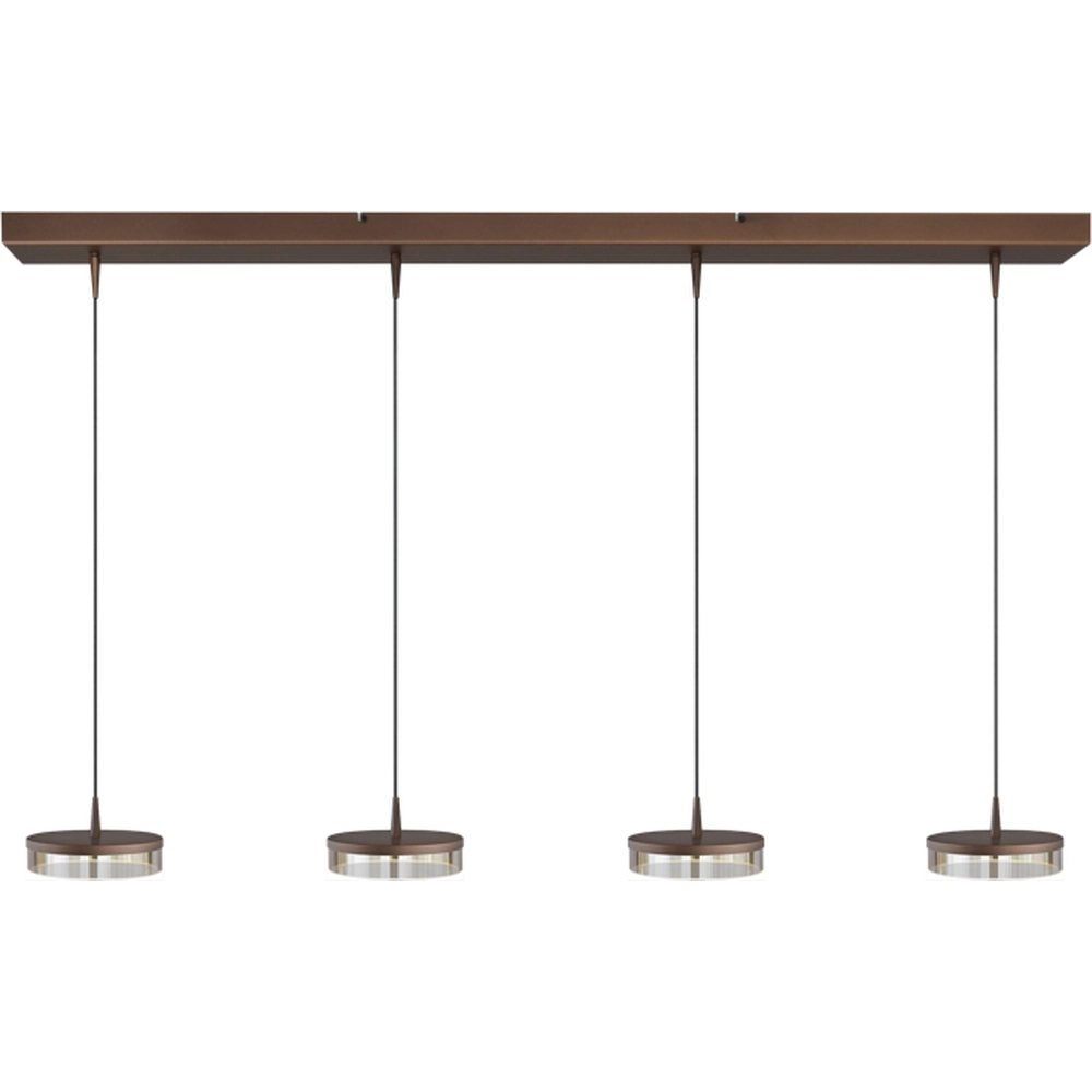 4-Licht Pendellampe Imperia 130 cm Kakaobraun
