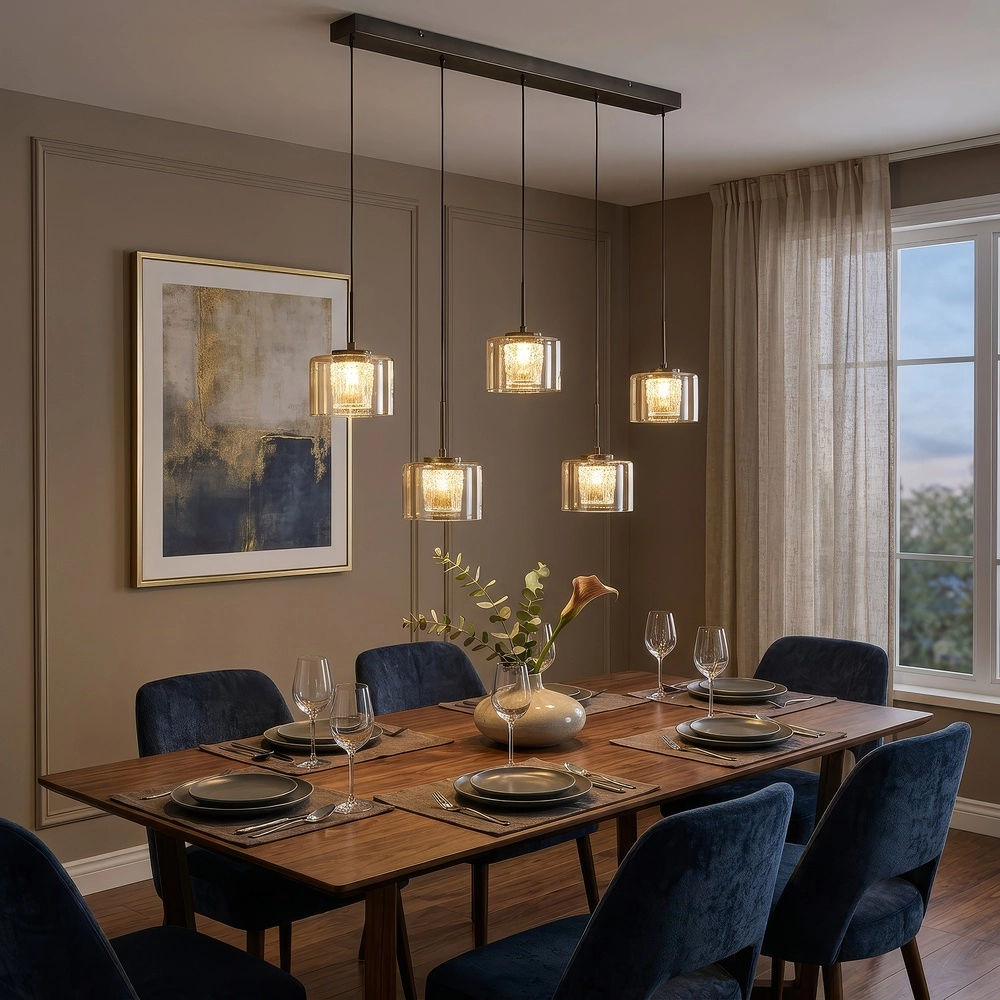 Design-Pendellampe Tumblers 5-Licht gerader Bronze Searchlight 5,05342E+12