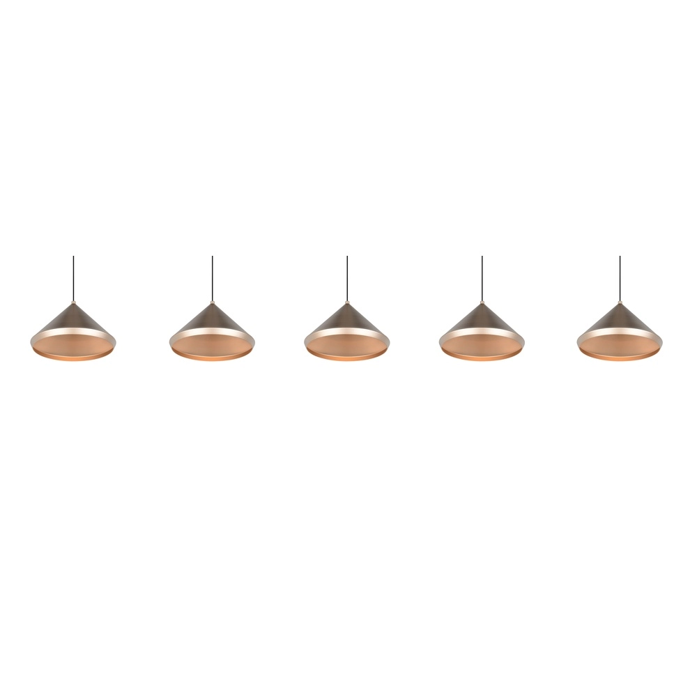 5-flammige Pendelleuchte Laguna kaffeebraun Trio 4017807671094