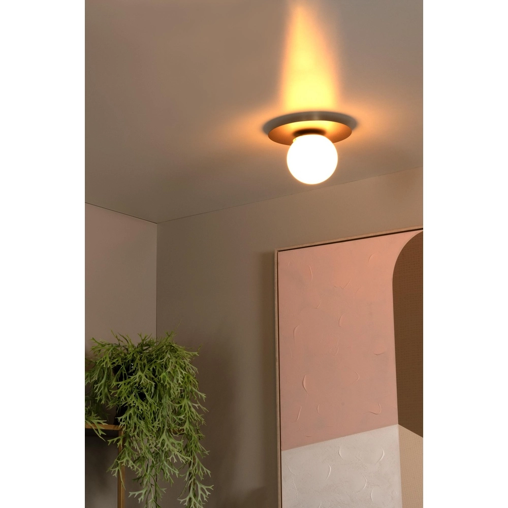 Deckenlampe Tricia Gold mit weißer Kugel Lucide 5411212791986