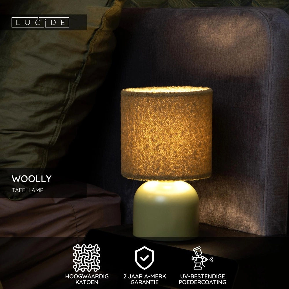 Tischlampe Woolly Grün Lucide 5411212105868