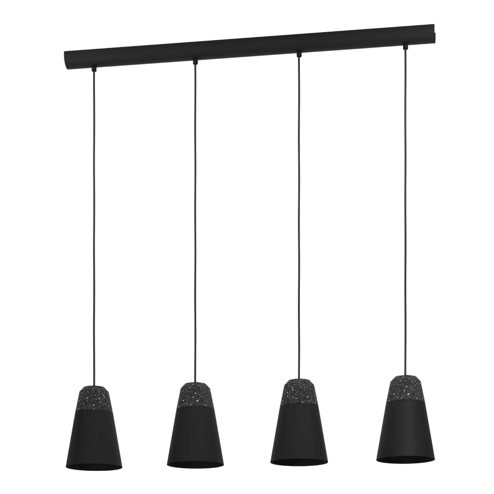 Schwarze Hängelampe mit 4 Leuchten Canterras Eglo 9002759995454