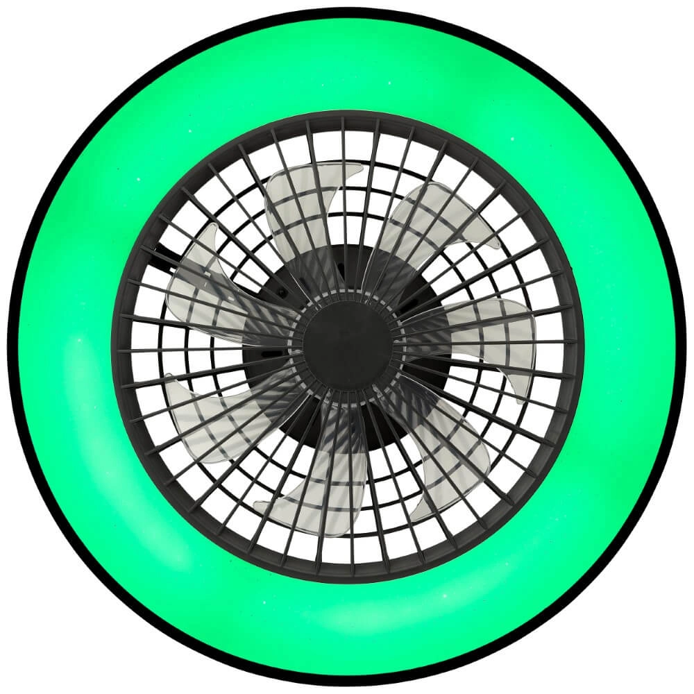 Schwarzer Deckenventilator Mazzaro mit RGB-Lampe - 48cm Brilliant 4004353428449