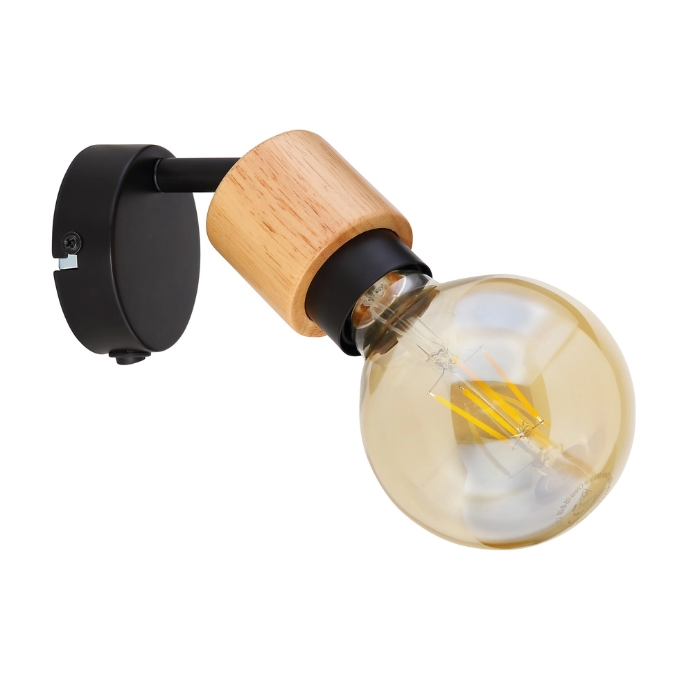 Wandlampe Jorna Schwarz mit Holz Globo 9007371414277