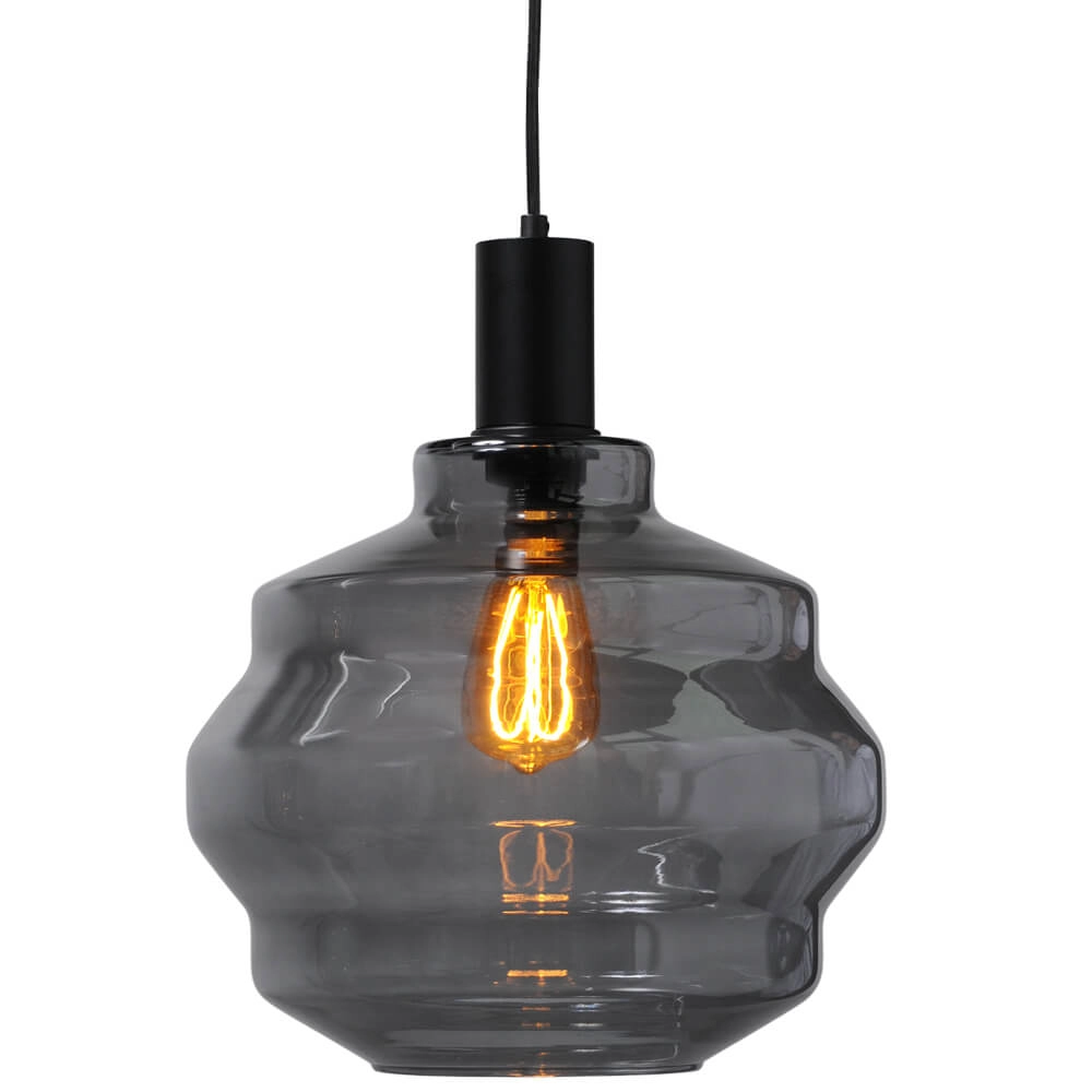 3-flammige Hängelampe - schwarz - Porto mit Kugelrauchgläsern - Ø 30cm Masterlight 8718121269498