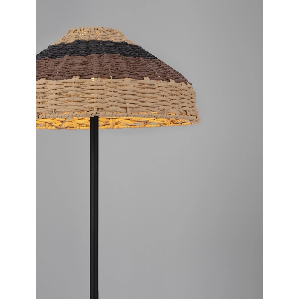 Stehlampe Caro Schwarz und Rattan Lyora 5212017453013