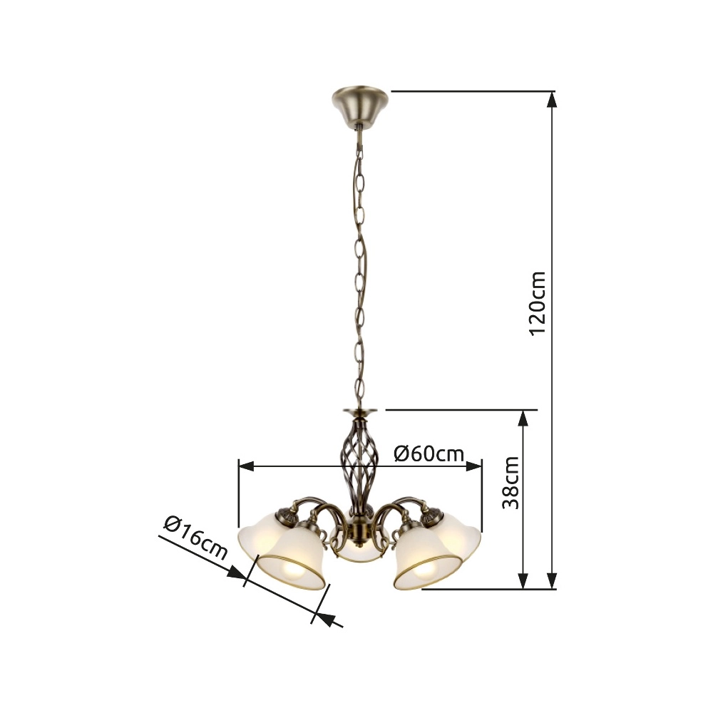 Klassische Pendellampe Odin 5-Licht Globo 9007371309696