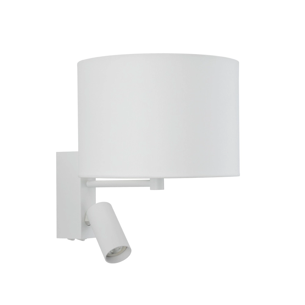 Weiße Wandlampe Lusso mit Tischlampenschirm