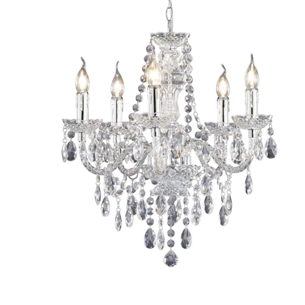 Kronleuchter Luster Crystal 52 cm 5-Lichtgrau Trio 4017807108569