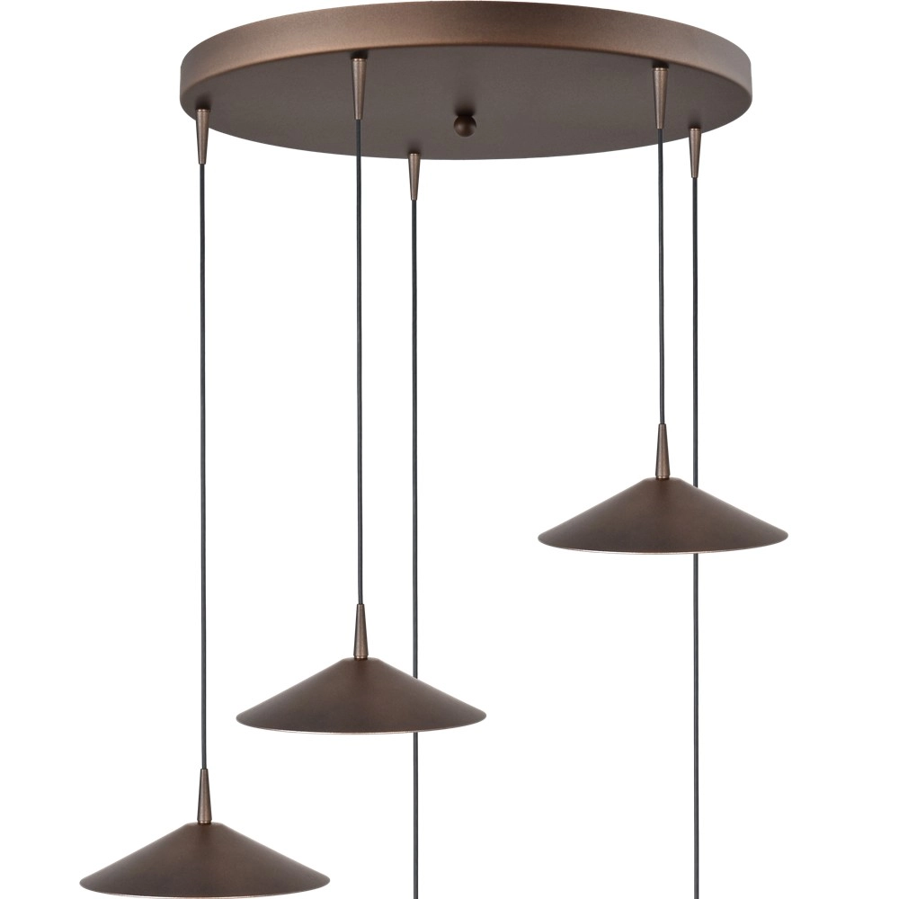 5-Licht Pendellampe Ceppo Kakaobraun Ø 22 cm rund Masterlight 8718121358772