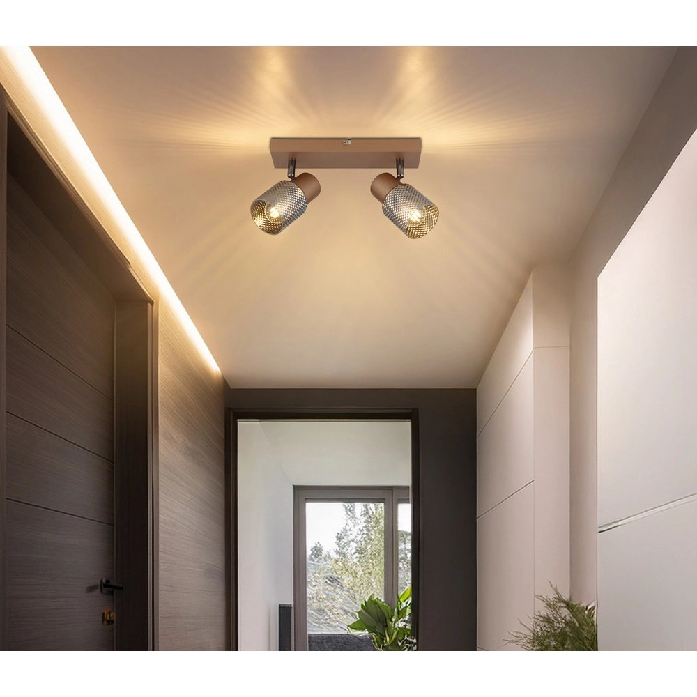 Deckenlampe Satella 2-helles Kaffeebraun Globo 9007371474561