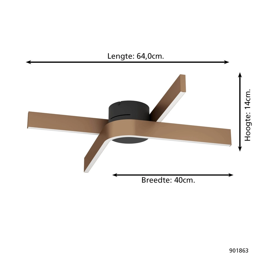 Design-Deckenleuchte Folcino-Z Kupfer Bronze Eglo 9008606360277