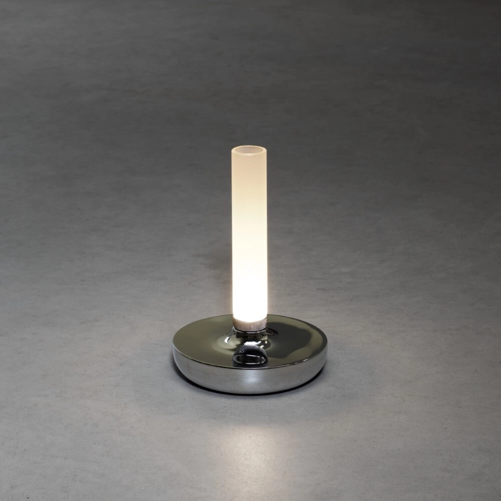 Wiederaufladbare Tischlampe Biarritz Chrom KonstSmide 7318308270036