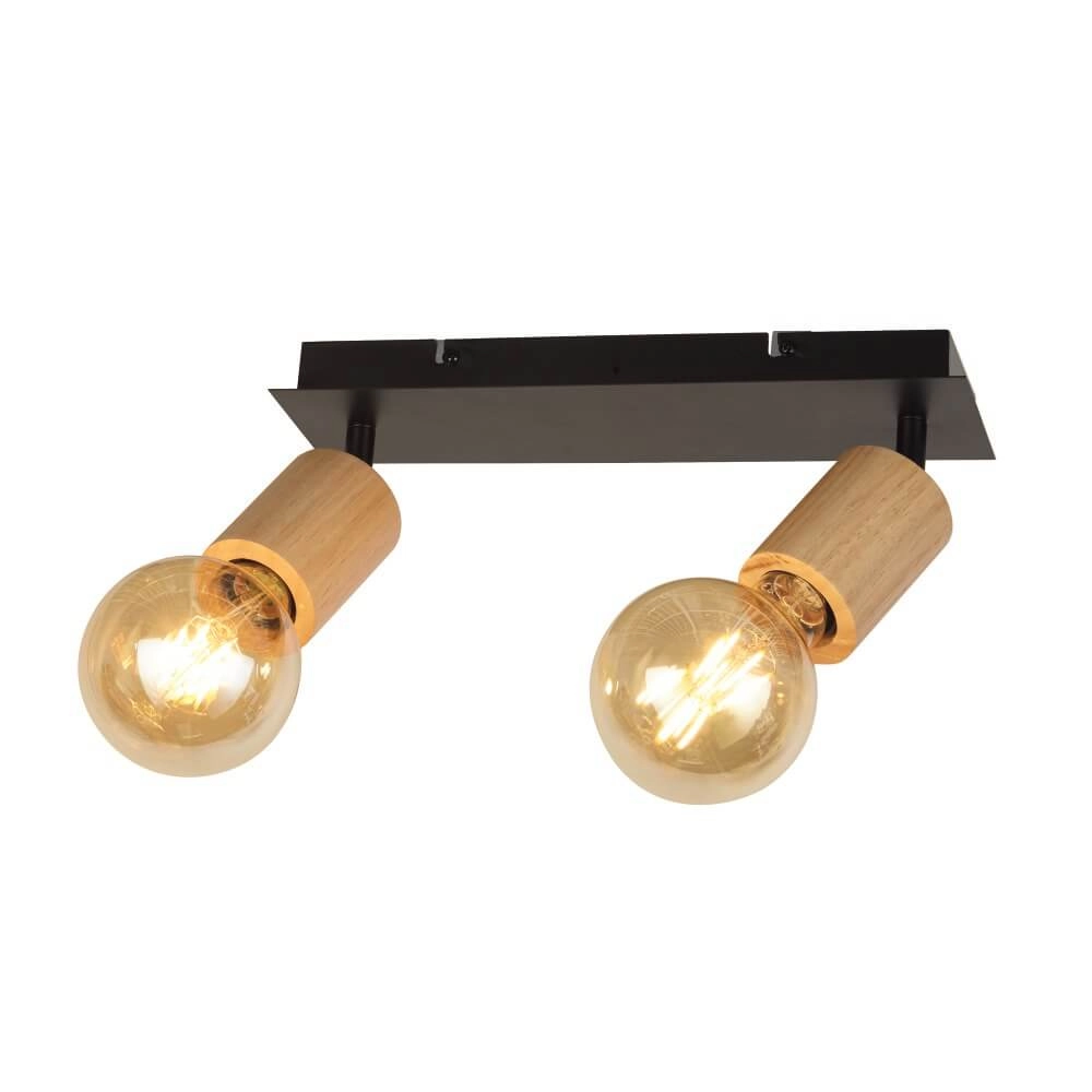 Deckenleuchte aus Holz Spinny 2-flammig Searchlight 5053423228181