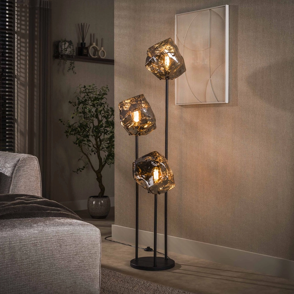 Moderne Stehlampe Rock 3-Licht – Chromglas Lyora 8716803511385