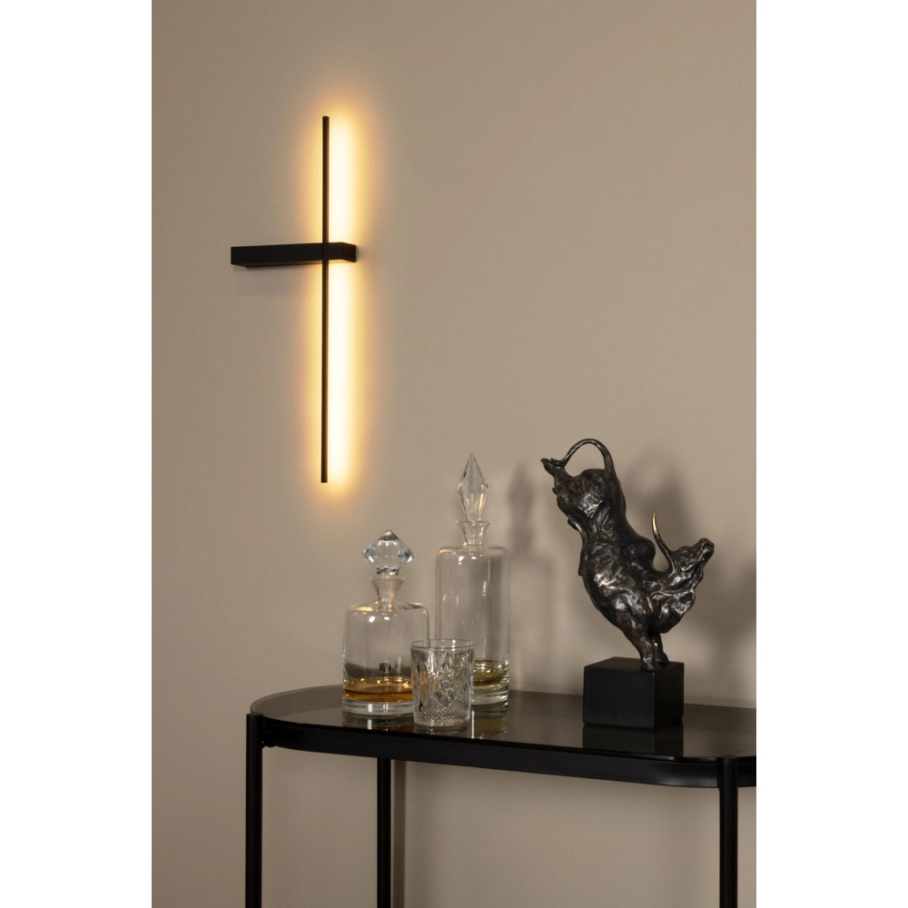 Elegante Wandlampe Segin Schwarz 60cm Lucide 5411212126900