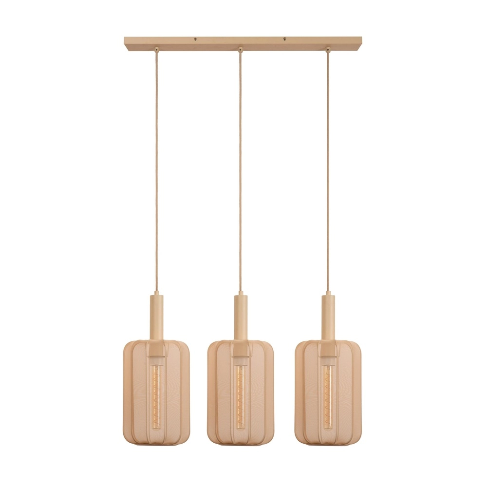 Pendellampe 3-Leuchten Corina Sandbraun